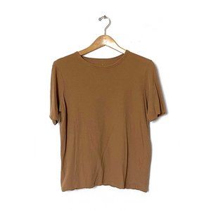 Everlane Oversized Crew Neck Air Tee in Tan Brown